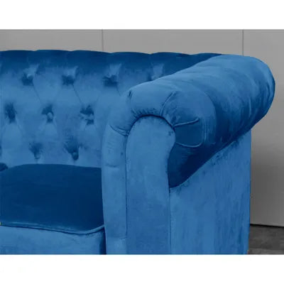 Euston 3+2 Seater Blue Velvet Sofa Set