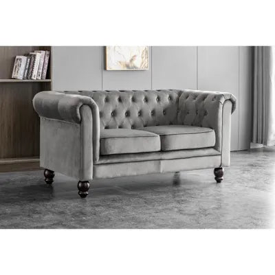 Euston 3+2 Seater Grey Velvet Sofa Set