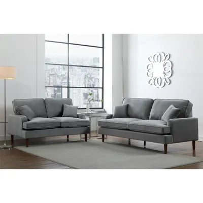 Lancefield 3+2 Seater Grey Velvet Sofa Set