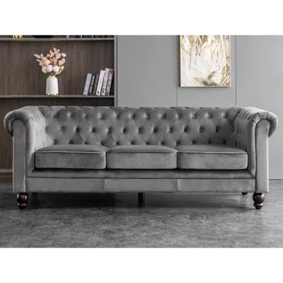 Euston 3+2 Seater Grey Velvet Sofa Set