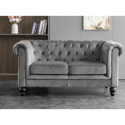 Euston 3+2 Seater Grey Velvet Sofa Set