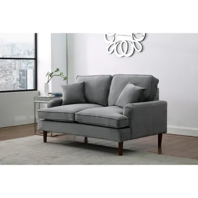 Lancefield 2 Seater Grey Velvet Sofa