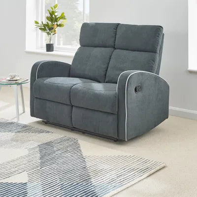 Sydney Dark Grey Fabric Recliner 2 Seater Sofa
