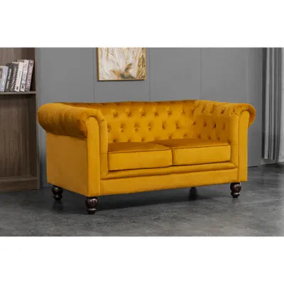 Euston 3+2 Seater Mustard Velvet Sofa Set