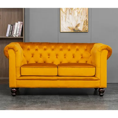 Euston 3+2 Seater Mustard Velvet Sofa Set