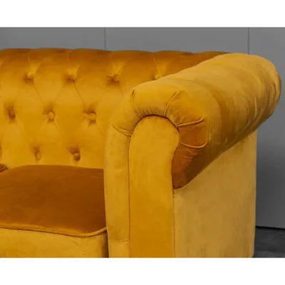 Euston 3+2 Seater Mustard Velvet Sofa Set