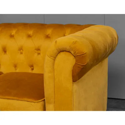 Euston 3+2 Seater Mustard Velvet Sofa Set