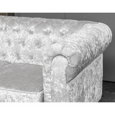 Euston 3 Seater Velvet Sofa in Silver Velvet